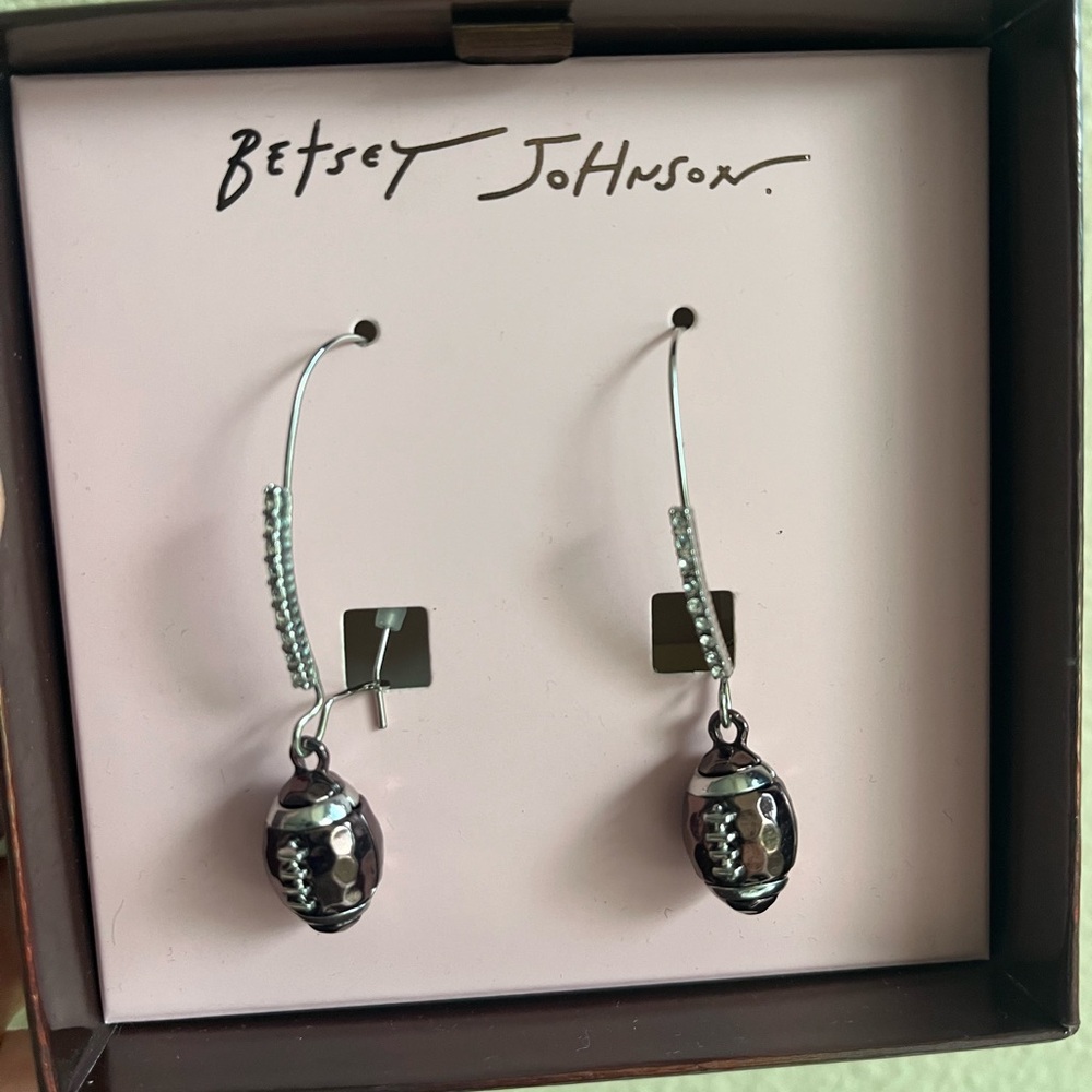 Betsey Johnson Football Earrings